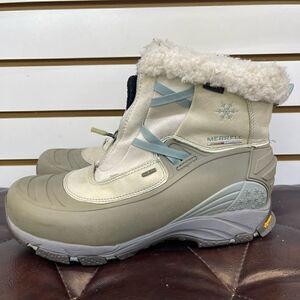 MERRELL Women's Winterlude Zip Waterproof Snow Boot in Gray Size US 9.5